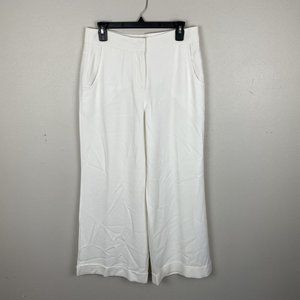 DEREK LAM New York Cream White Wide Leg Trouser Dress Pants Womens 8 Career